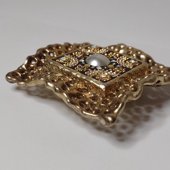 Vintage Lightweight Square Brooch - Picture 3 of 12